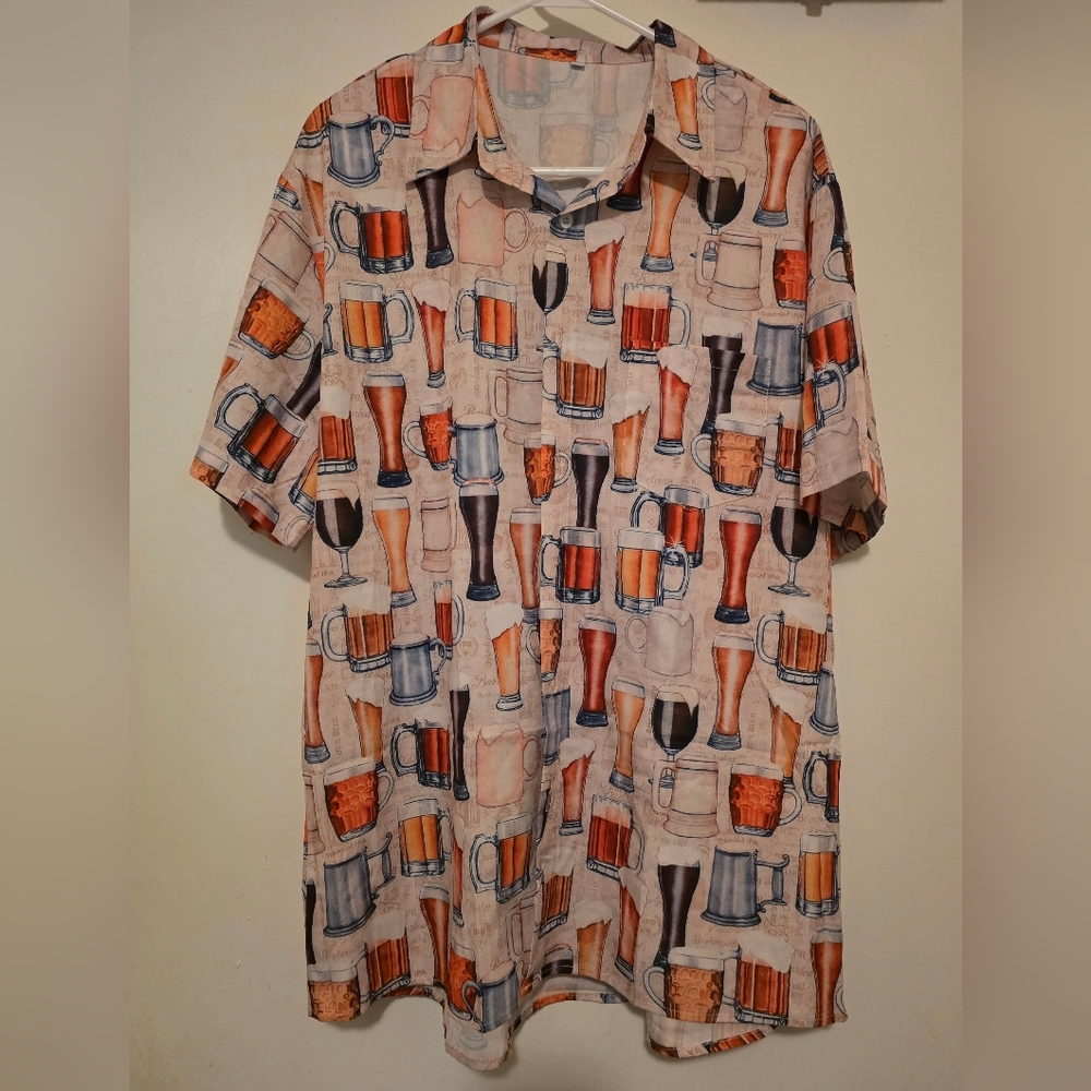 Beer Mug Print Men's Shirt
